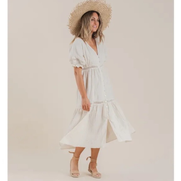 Rylee + Cru Mandi maxi dress ivory size XS - Picture 1 of 11